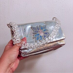 Disney Store Elsa Frozen Fashion Purse Girl’s Silver Lucite Chunky Chain Handle